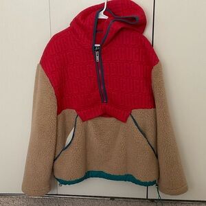 UGG Red and Tan Hooded Pullover